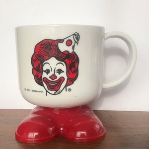 Vintage McDonald's Ronald Plastic Footed Mug Cup